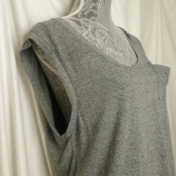 Maison du Soir Anthropologie Sleeveless Tee Gray - Picture 3 of 7